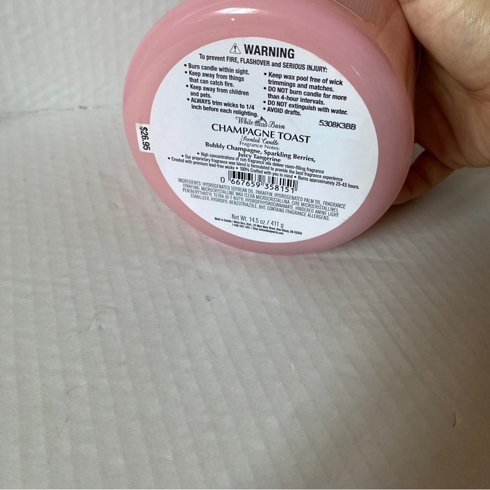 Champagne Toast Bath & Body Works White Barn 3 Wick Candle 14.5 Oz brand new - Picture 2 of 4